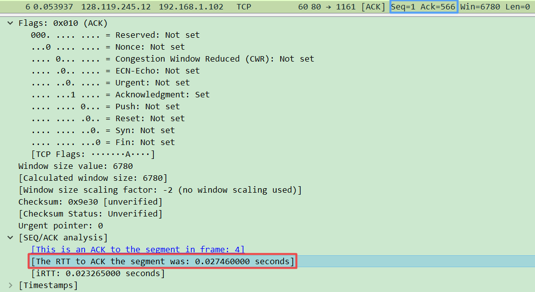 TCP协议与Wireshark实验